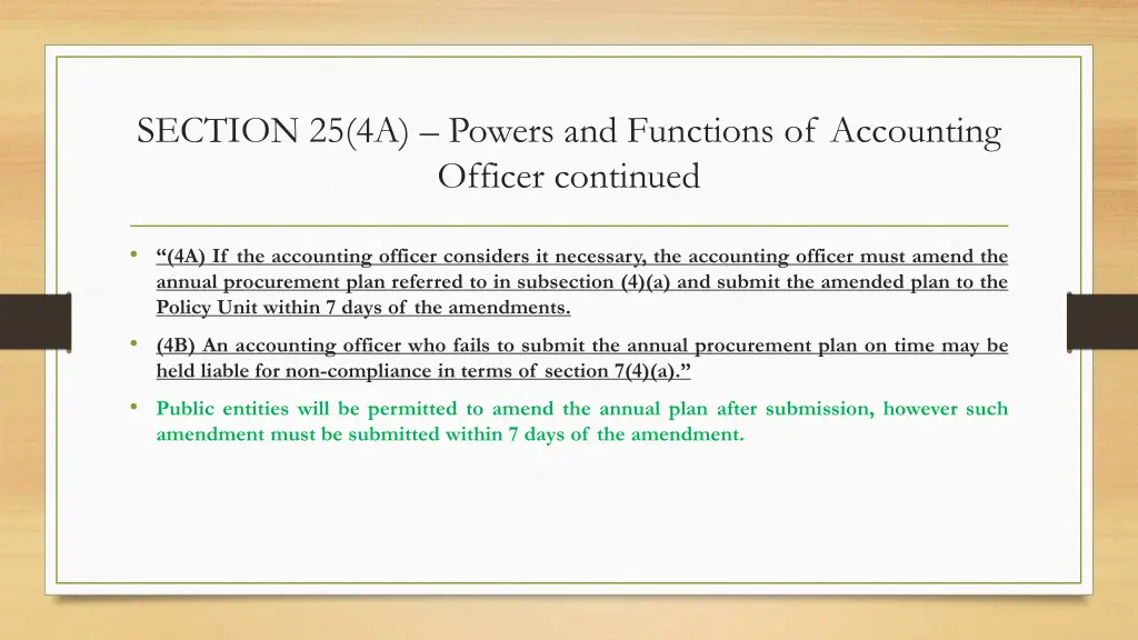 section 25 4a powers and functions of accounting