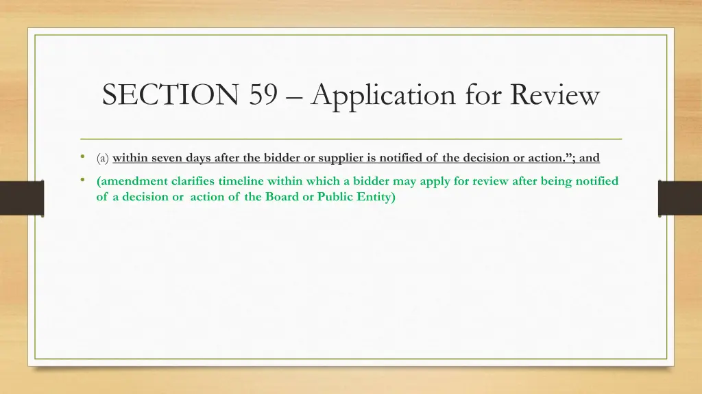 section 59 application for review