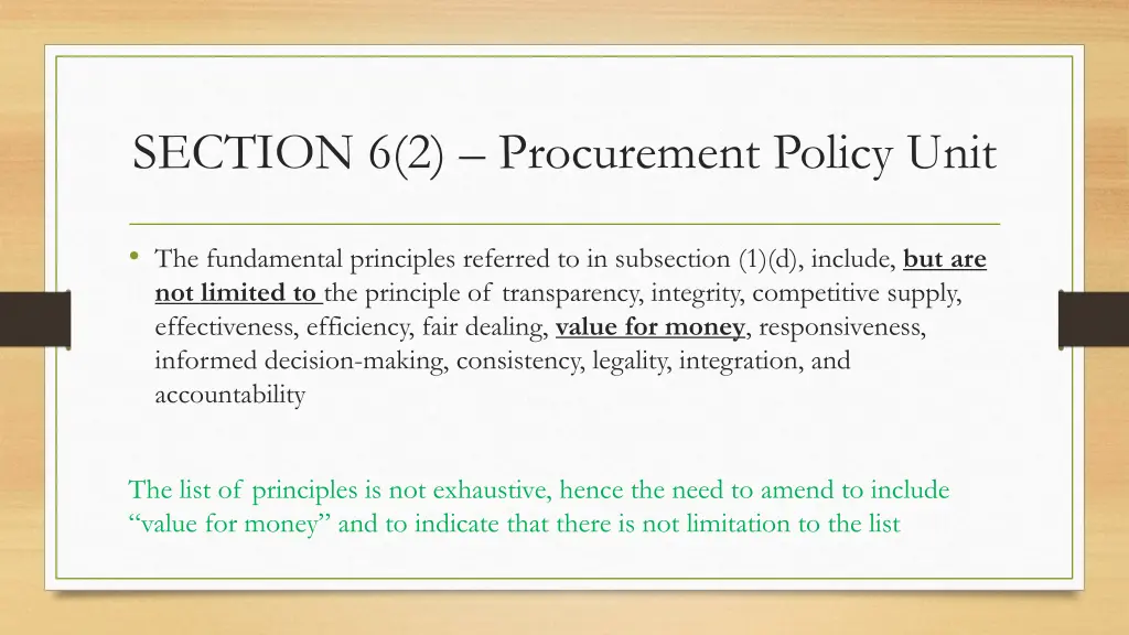 section 6 2 procurement policy unit