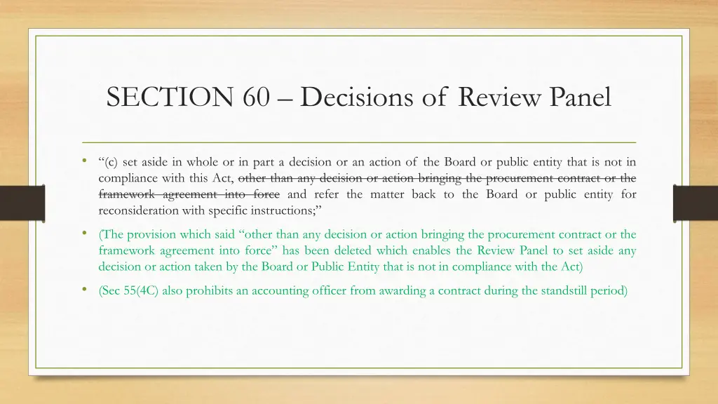 section 60 decisions of review panel
