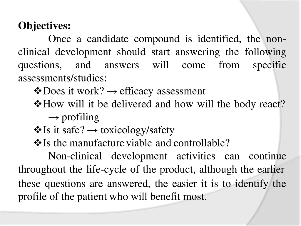 objectives