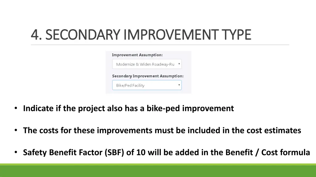 4 secondary improvement type 4 secondary