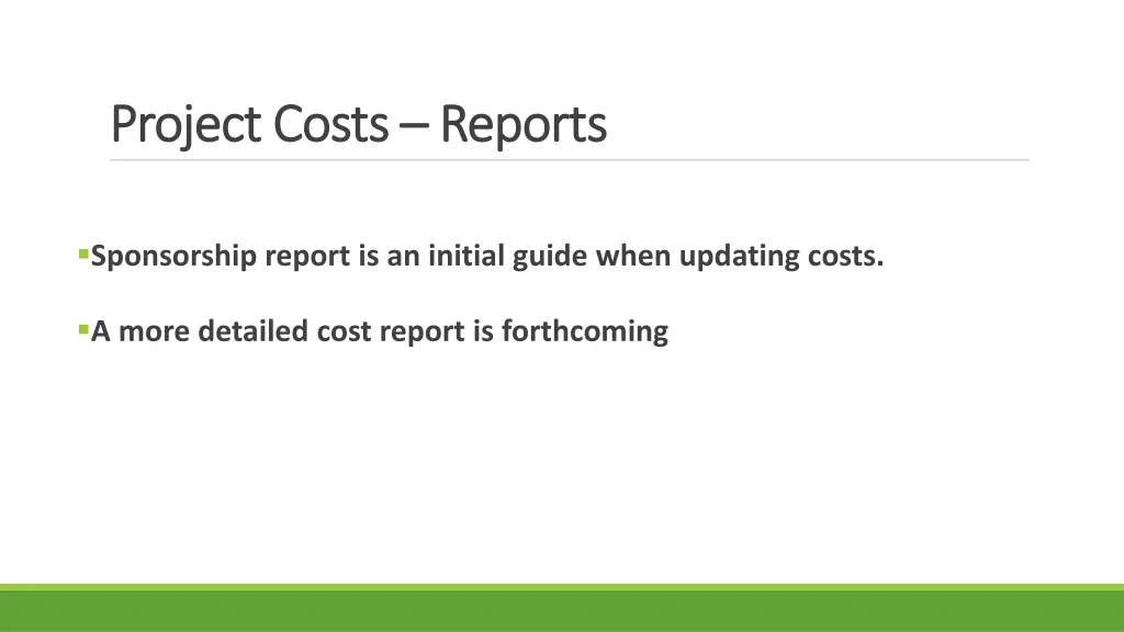 project costs project costs reports