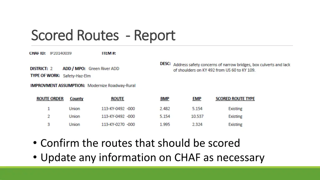 scored routes scored routes report