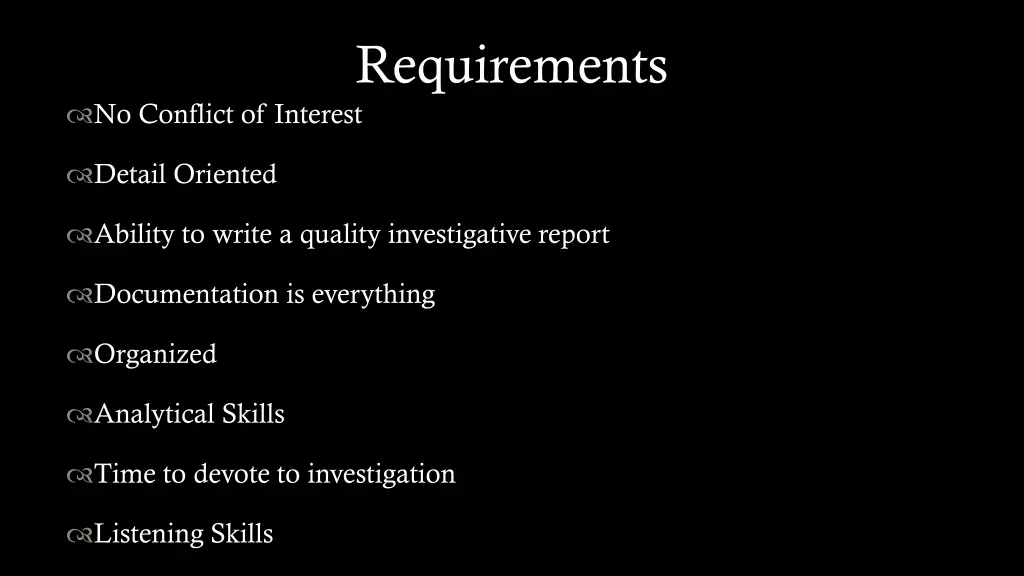 requirements