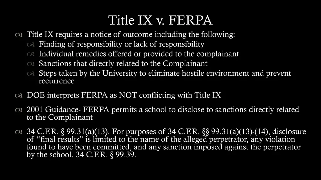 title ix v ferpa