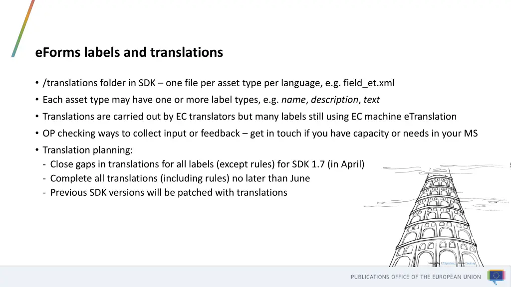 eforms labels and translations