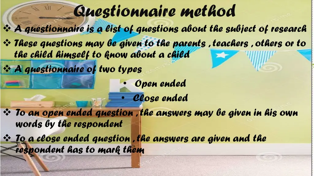 questionnaire method a questionnaire is a list