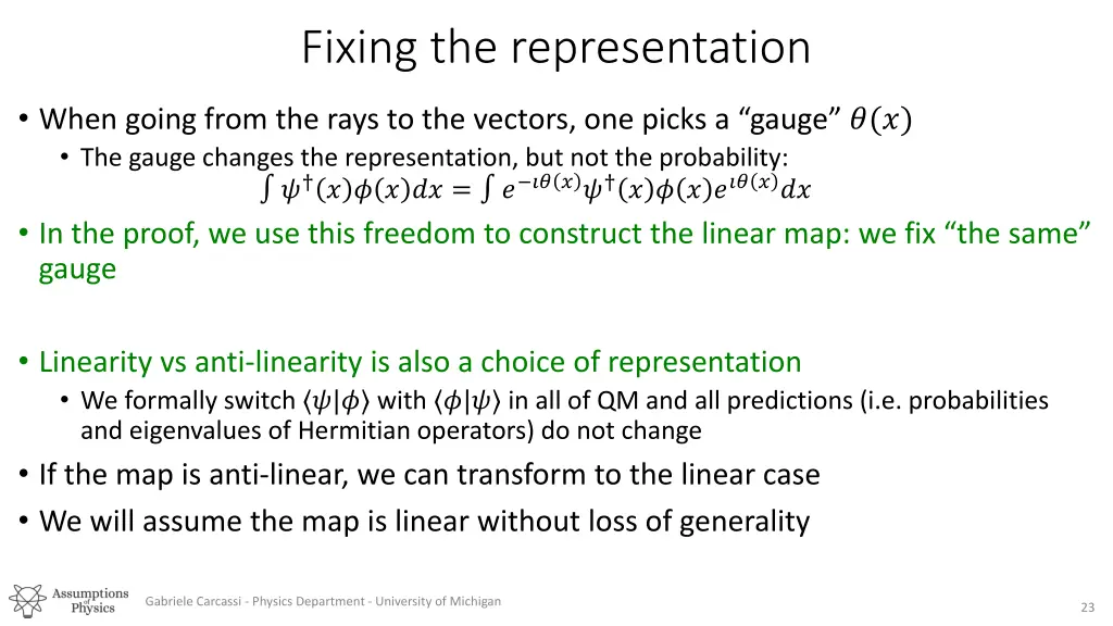 fixing the representation
