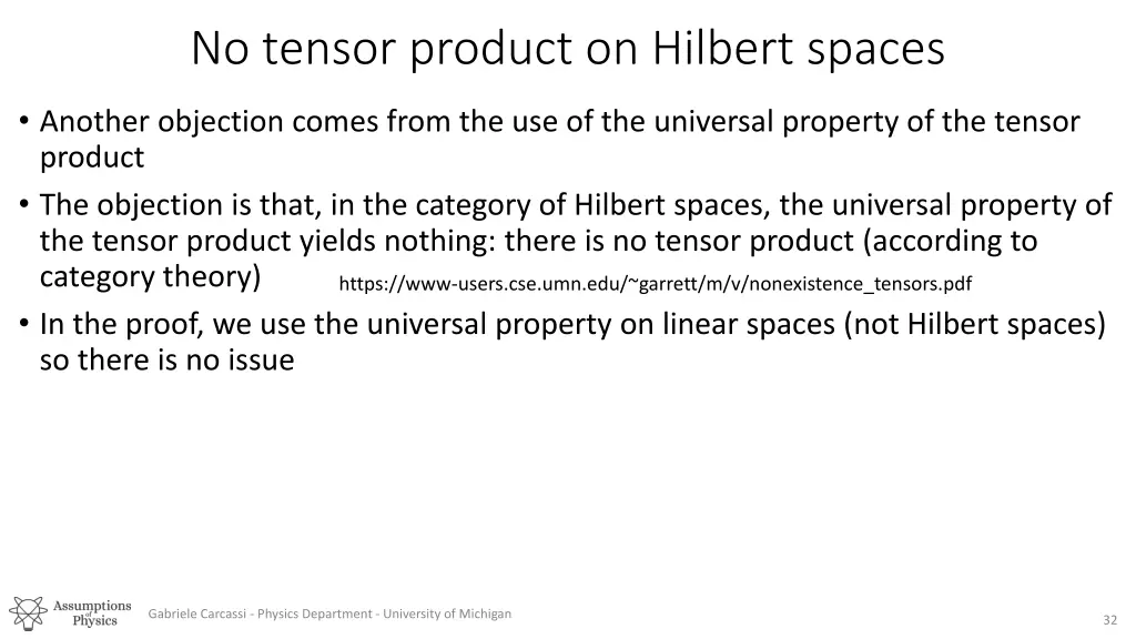 no tensor product on hilbert spaces