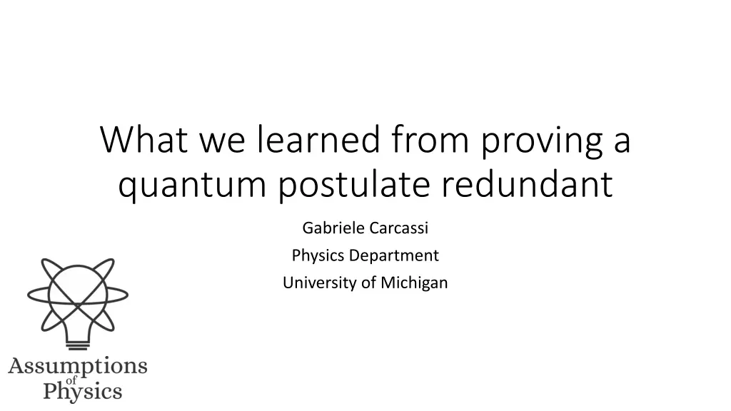what we learned from proving a quantum postulate