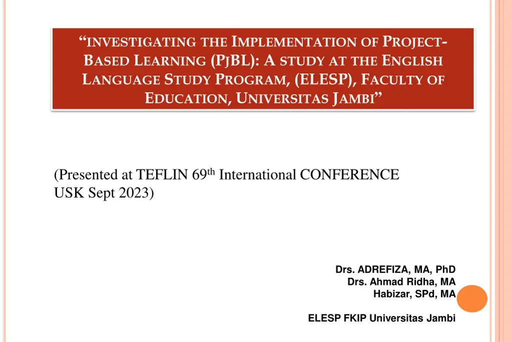 investigating the i mplementation of p roject
