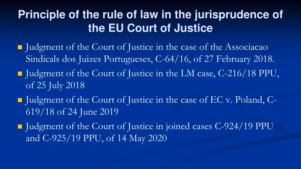 principle of the rule of law in the jurisprudence