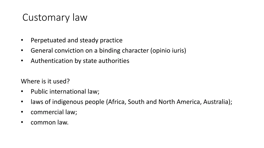 customary law