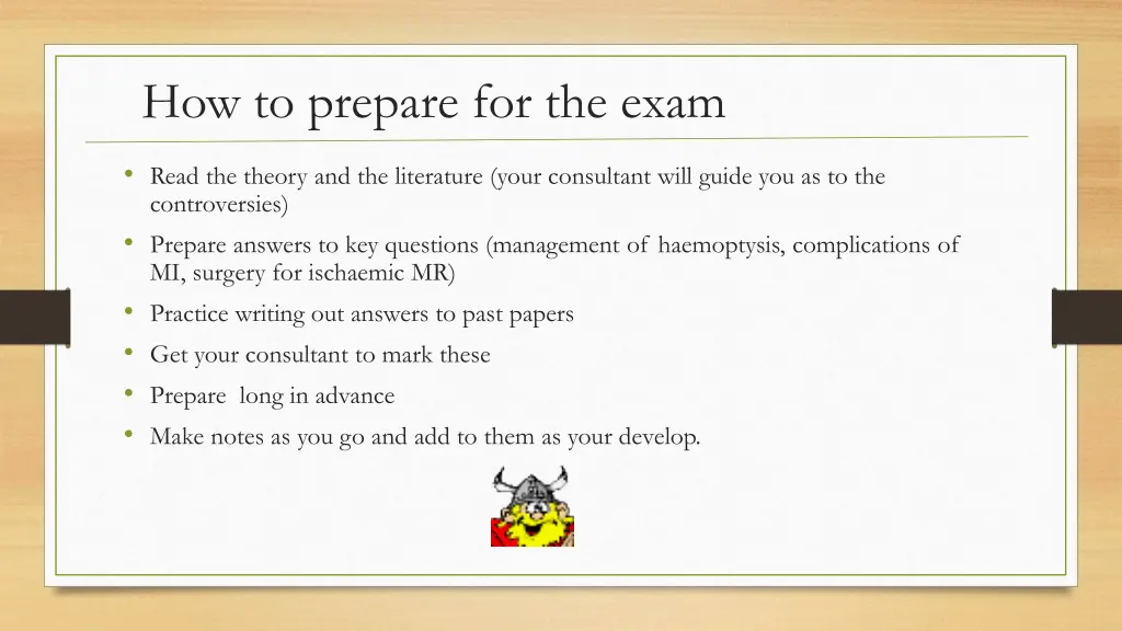 how to prepare for the exam