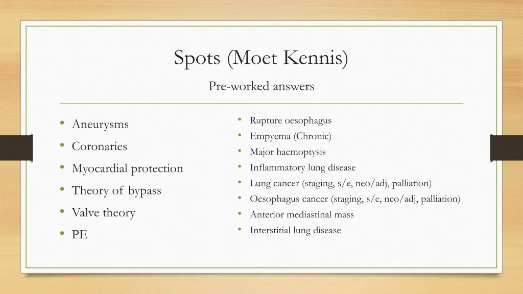 spots moet kennis