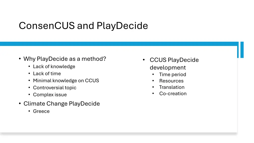 consencus and playdecide