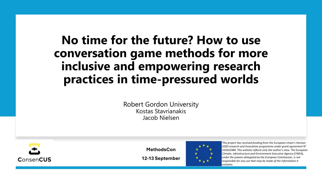 no time for the future how to use conversation