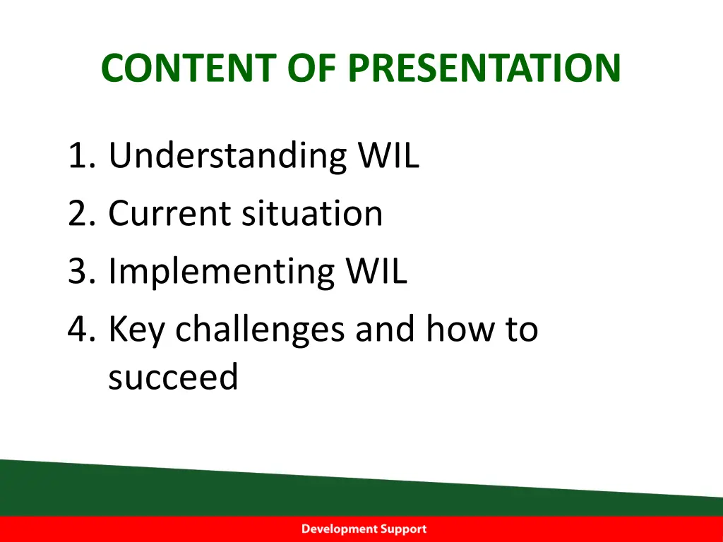 content of presentation