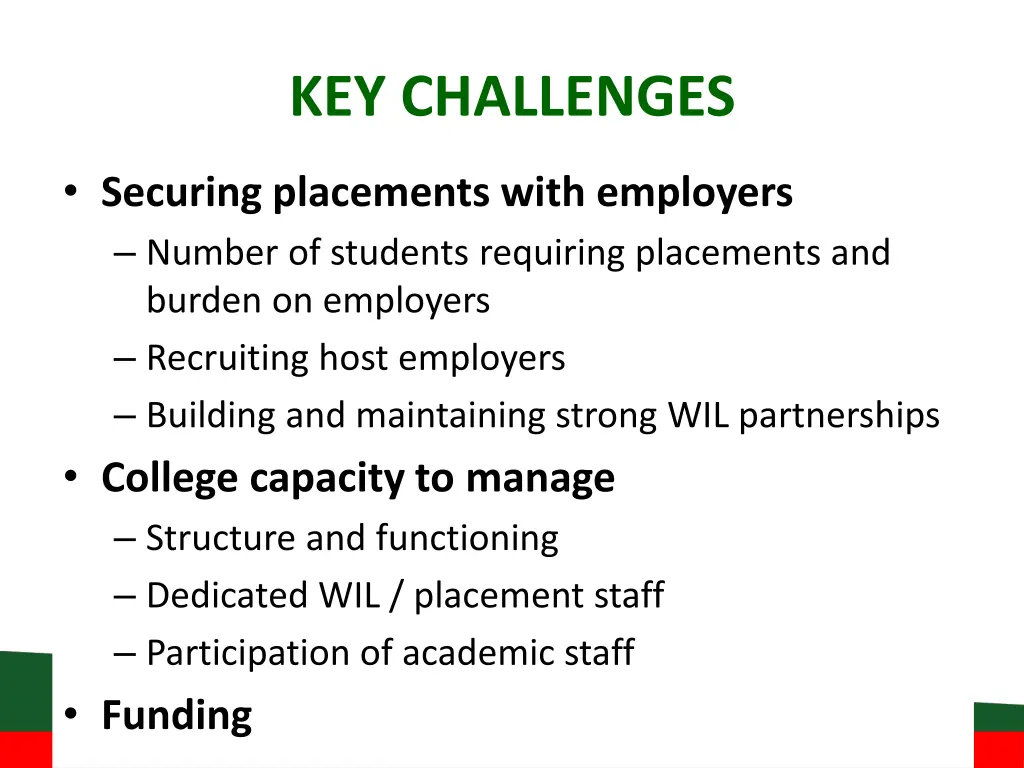 key challenges