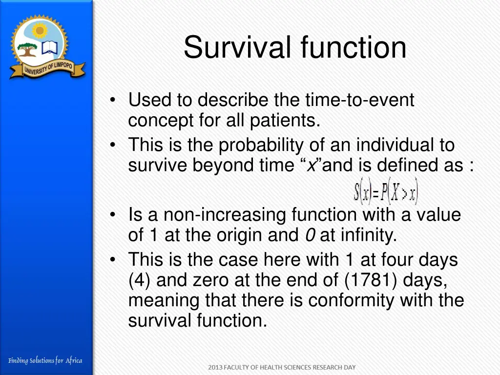 survival function