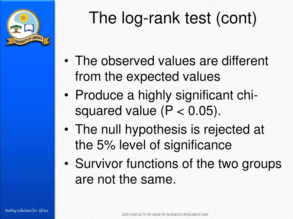 the log rank test cont
