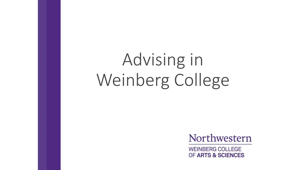 advising in weinberg college