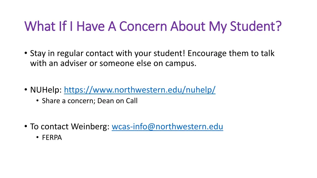 what if i have a concern about my student what