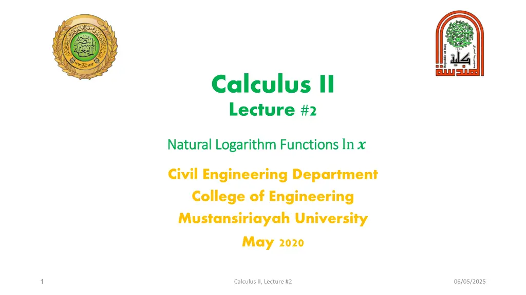 calculus ii lecture 2