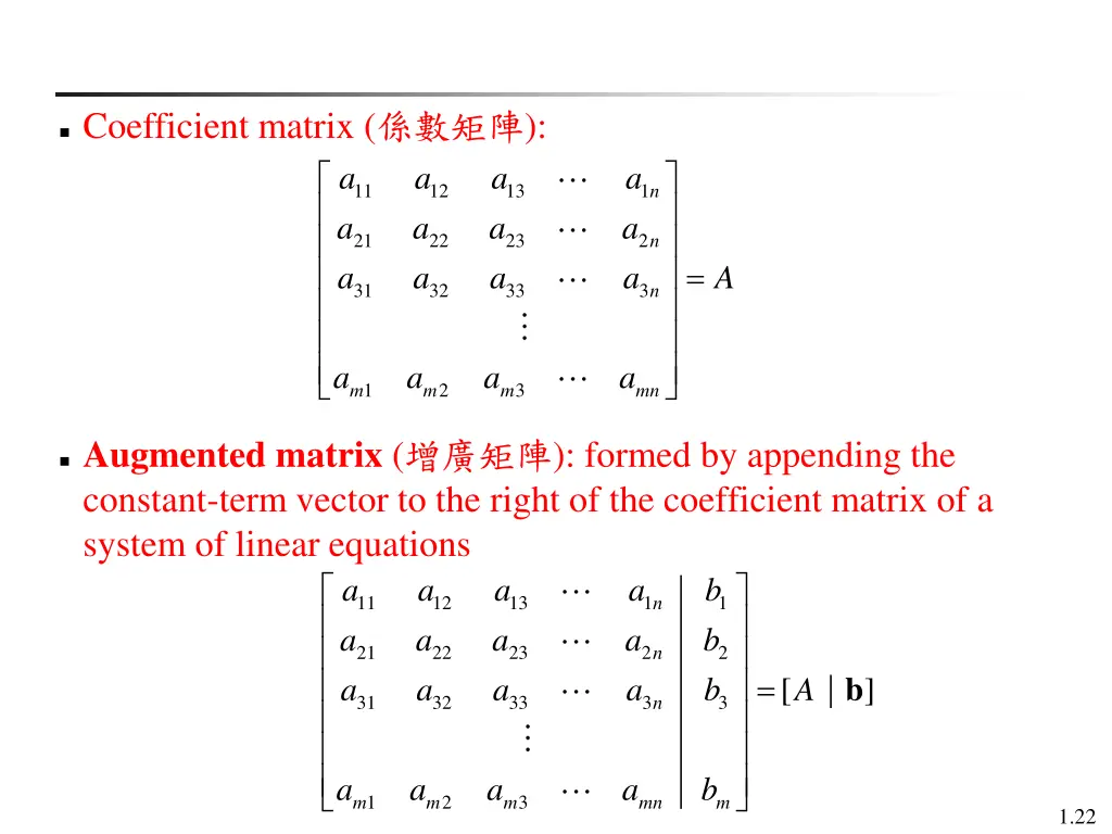 coefficient matrix