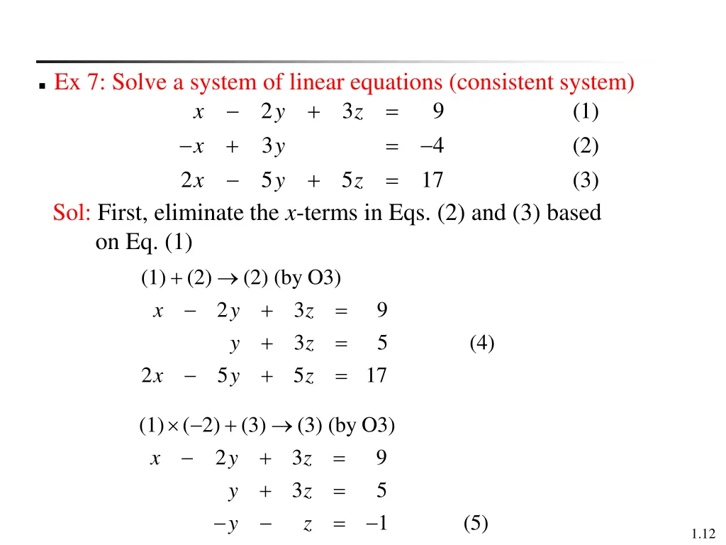 ex 7 solve a system of linear equations