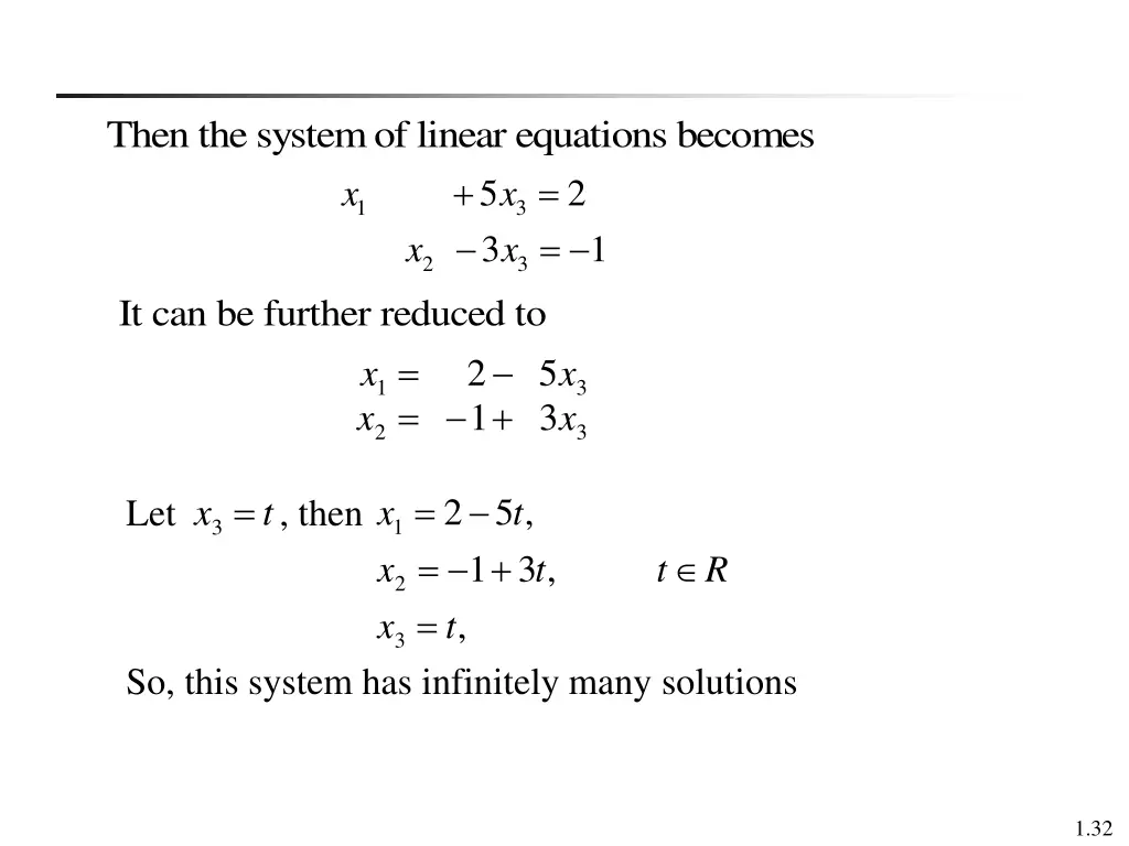 then the system of linear equations becomes 3 x
