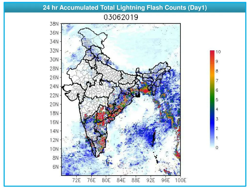 24 hr accumulated total lightning flash counts