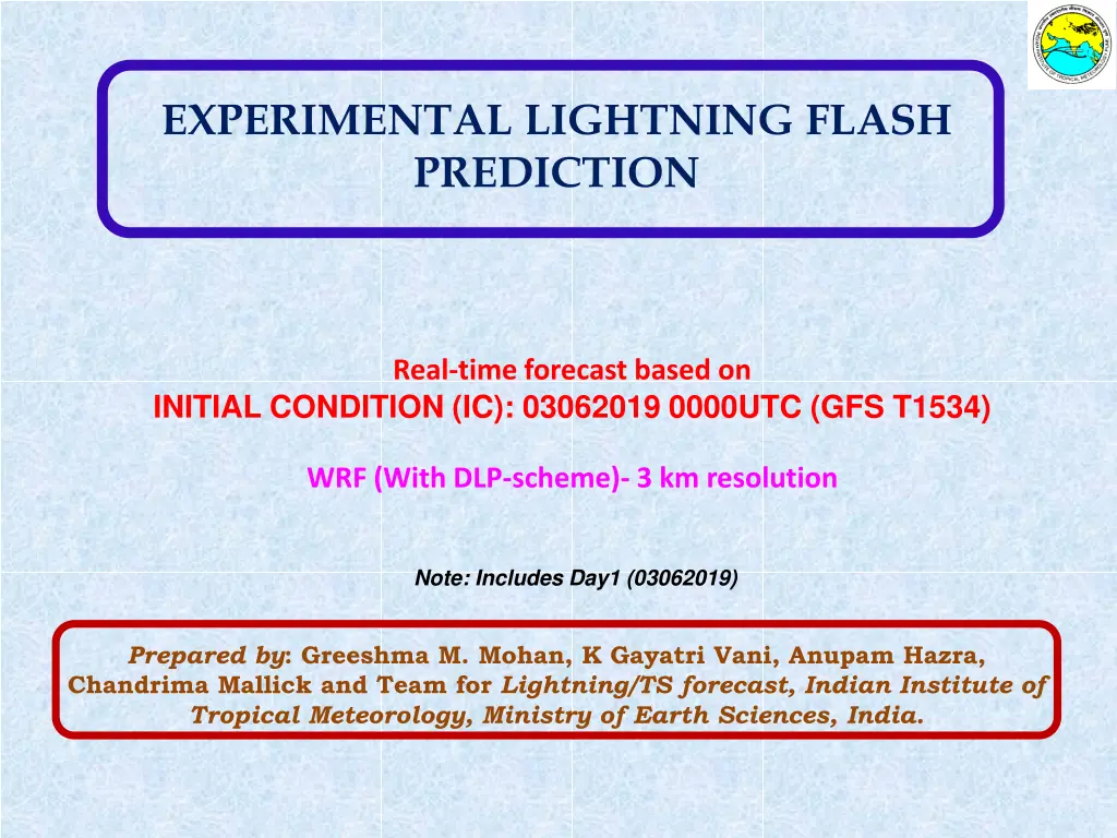 experimental lightning flash prediction