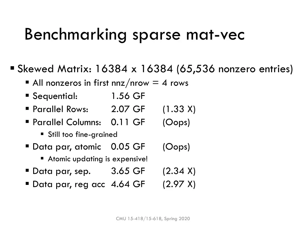 benchmarking sparse mat vec 4