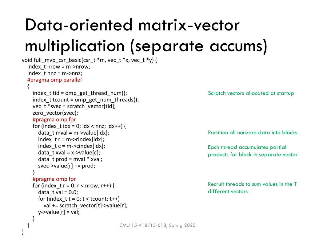 data oriented matrix vector multiplication 1