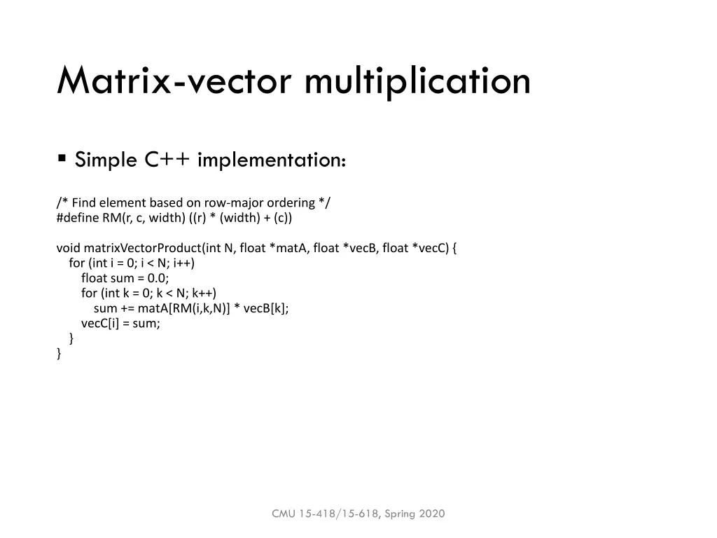 matrix vector multiplication