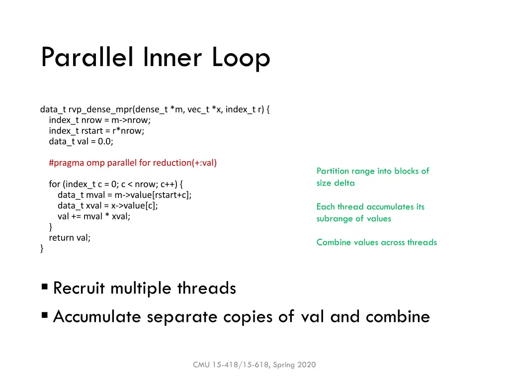 parallel inner loop