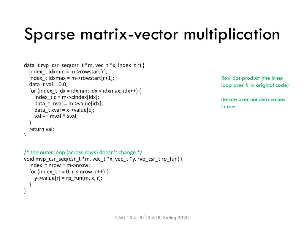 sparse matrix vector multiplication 1