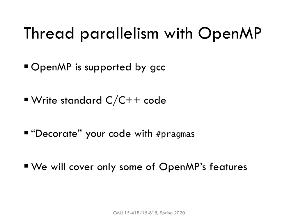 thread parallelism with openmp