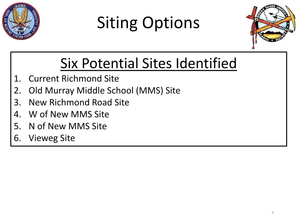 siting options