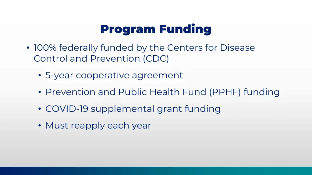 program funding
