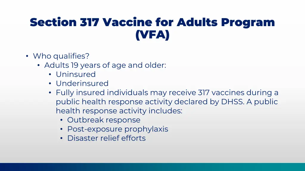 section 317 vaccine for adults program vfa