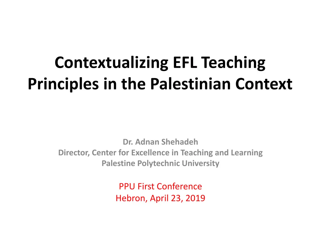 contextualizing efl teaching principles