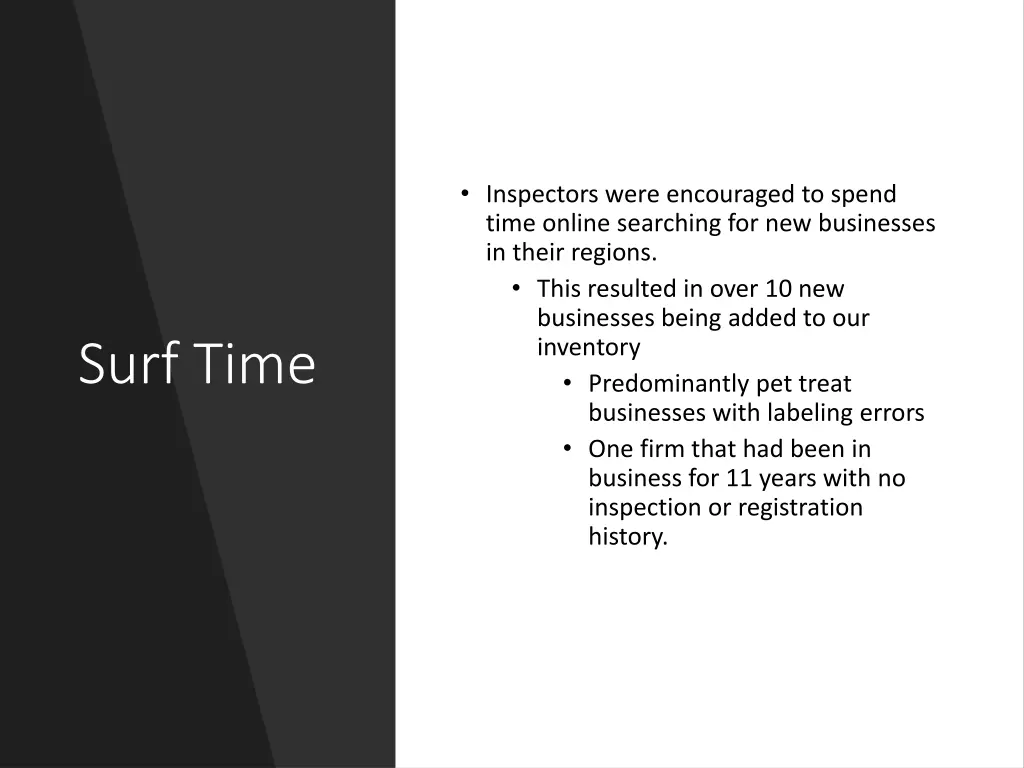 inspectors were encouraged to spend time online