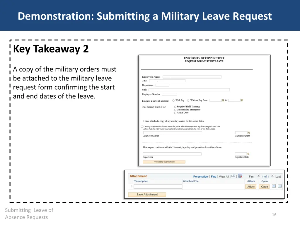 demonstration submitting a military leave request 2