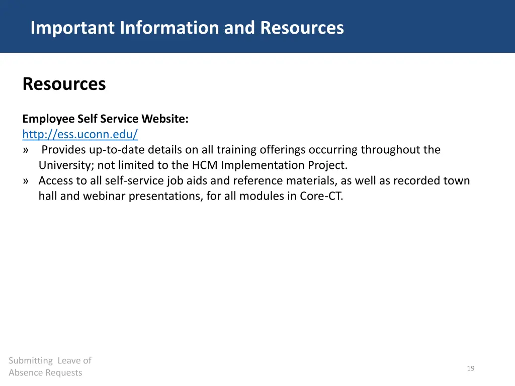 important information and resources 1