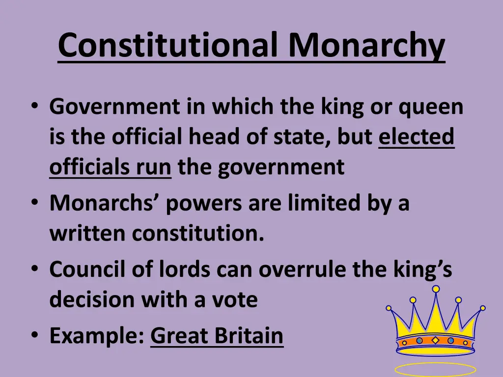 constitutional monarchy