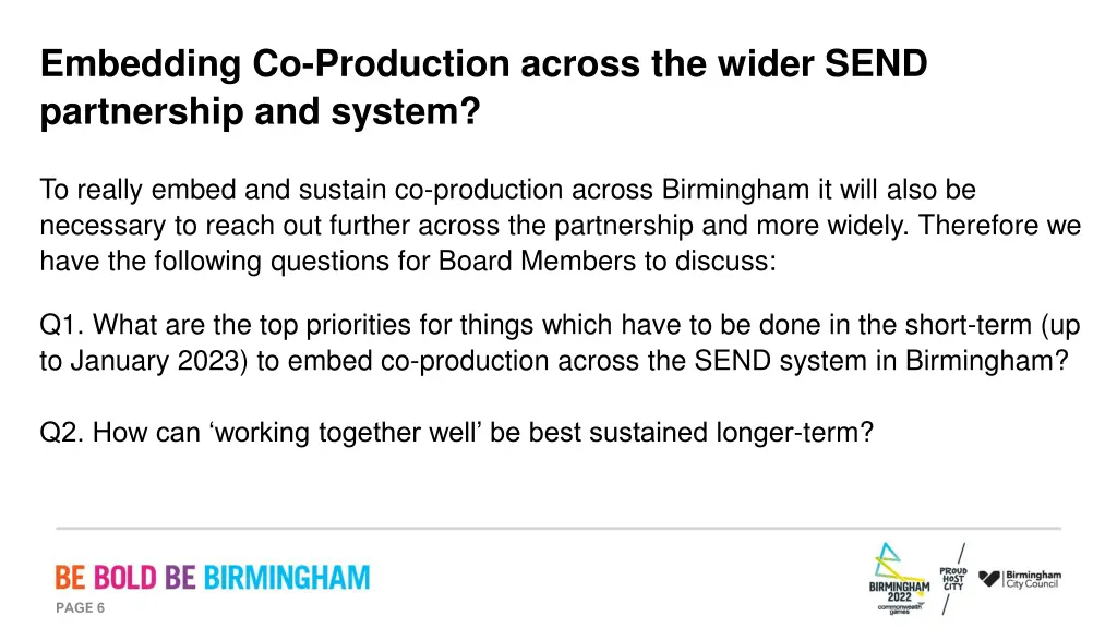 embedding co production across the wider send