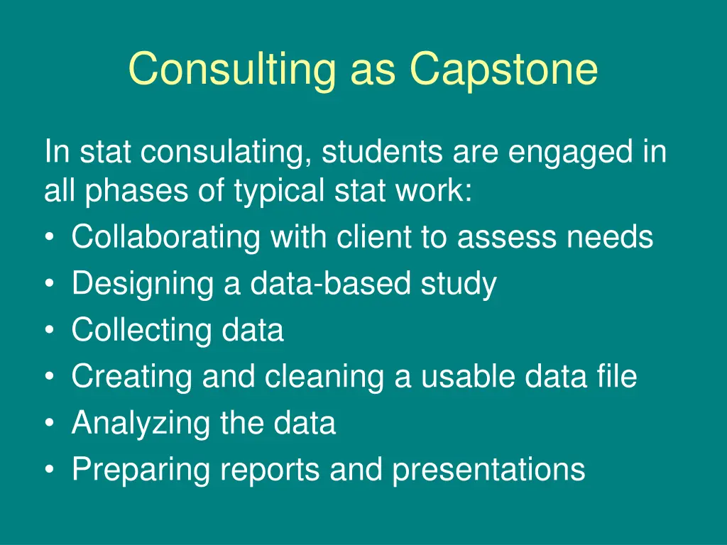consulting as capstone